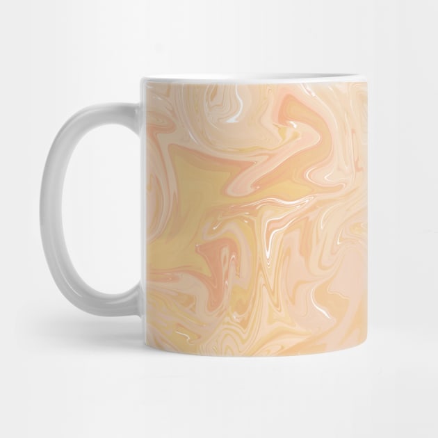 Pastel Orange Silk Marble - Digital Liquid Paint by GenAumonier